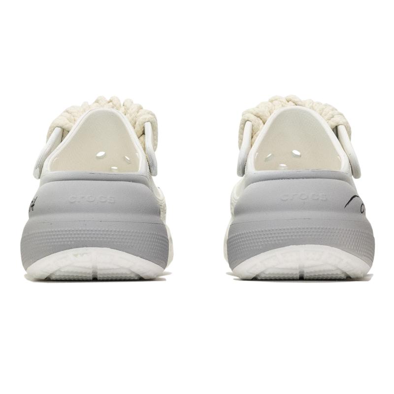 Crocs Crush Clog Cream Heart Dust EVA Comfortable Campus Texture Trend Graffiti Casual Fashion Versatile Clogs Unisex Grey-White