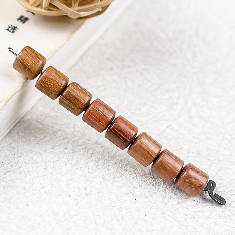 8MM Burmese Padauk Barrel Beads: Handmade Rosewood Bracelet, DIY Prayer Beads, Wenwan Accessories, Team Building Activity