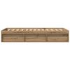 Bed Frame with Storage Engineered Wood Oak Finish 80 x 200 cm