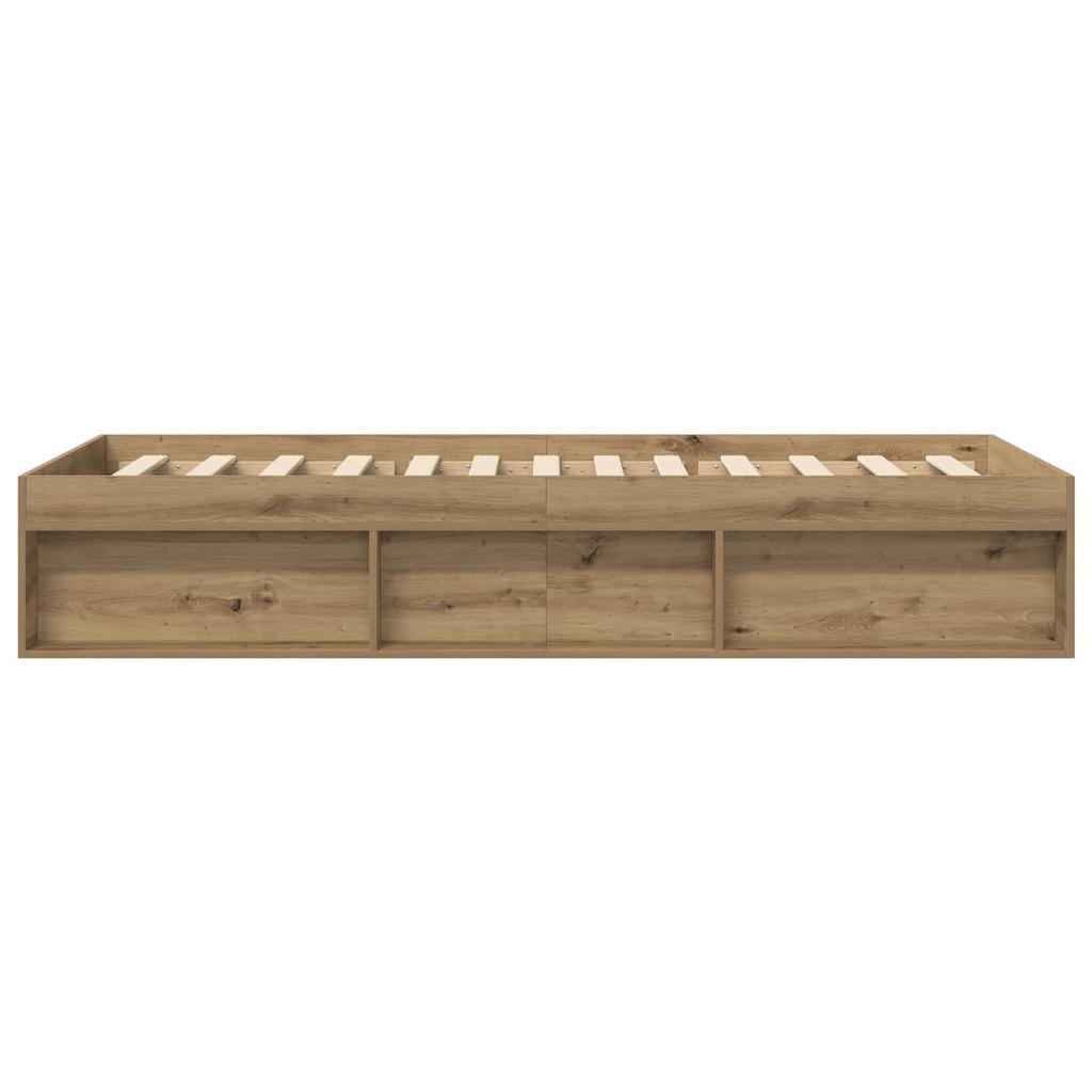 Bed Frame with Storage Engineered Wood Oak Finish 80 x 200 cm