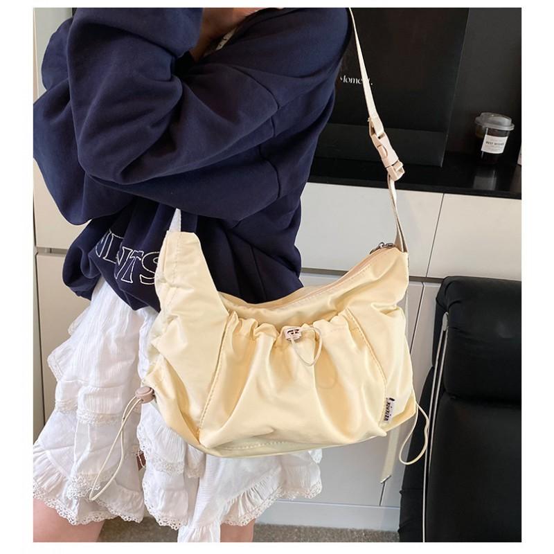 2025 Pure Color Nylon Fabric Women's Bag New Lightweight Cross-border Casual Large-capacity One-shoulder Cross-body