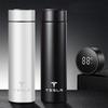 Car Sticker Tesla 500ml Portable Car Smart Thermos Water Bottle Cup Auto Accessories For Tesla Model 3 Y S X Cybertruck Juguete