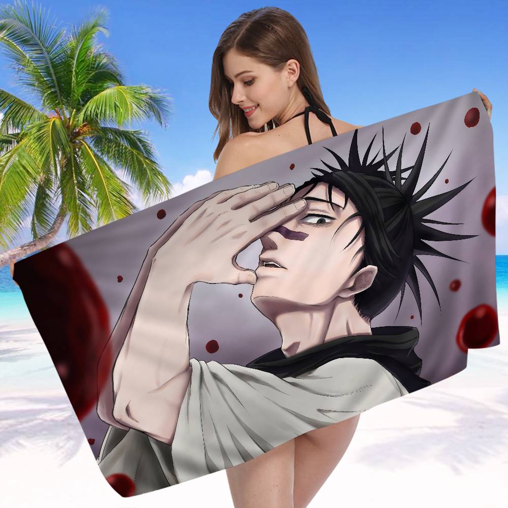 Jujutsu Kaisen Choso Yuji Microfiber Blanket Quick Drying Beach Towels Oversized Printing Super Absorbent Pool Towel Blanket