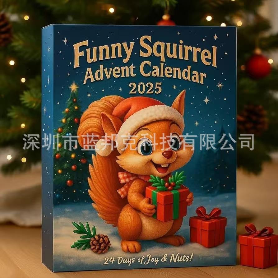 New Funny Squirrel 2025 Funny Squirrel Acrylic Pendant Christmas Advent Calendar Blind Box