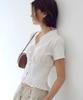 Yulago Smocked Frill Blouse_Ivory