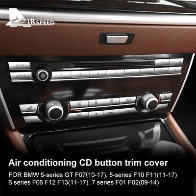 ABS Für BMW 5 6 7 Serie F07 F10 F11 F12 F13 F06 F01 F02 Auto Klimaanlage CD Taste Dekoration Abdeckung Zubehör Aufkleber