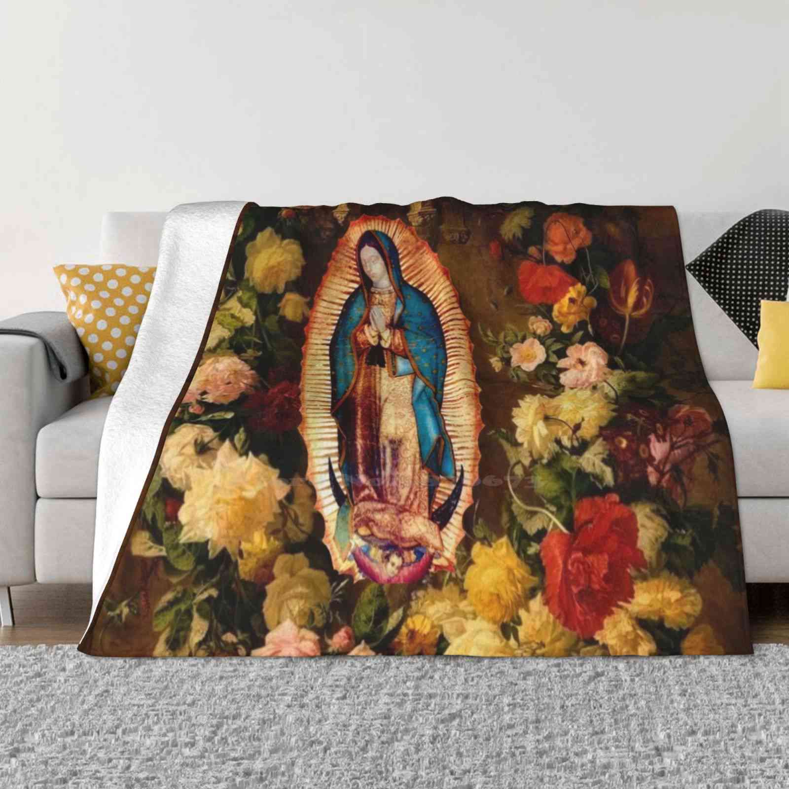 Our Lady Of Guadalupe Virgin Mary Trend Style Funny Fashion Soft Blanket God Religious Catholicism Faith Prayer Bible Virgen De 30x40in