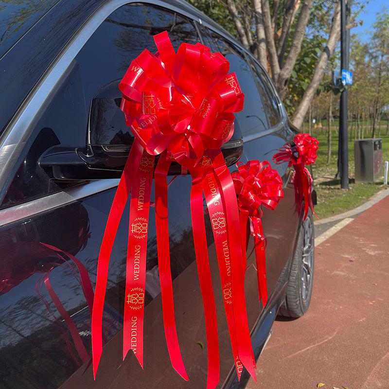 Hochzeitsauto Dekoration Schnee-Garn Schleife und Band Set