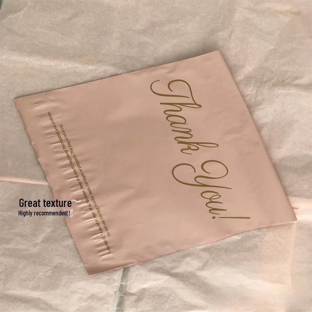 Tamper-Evident Pink Handle Waterproof Courier Bag for Clothing Packaging