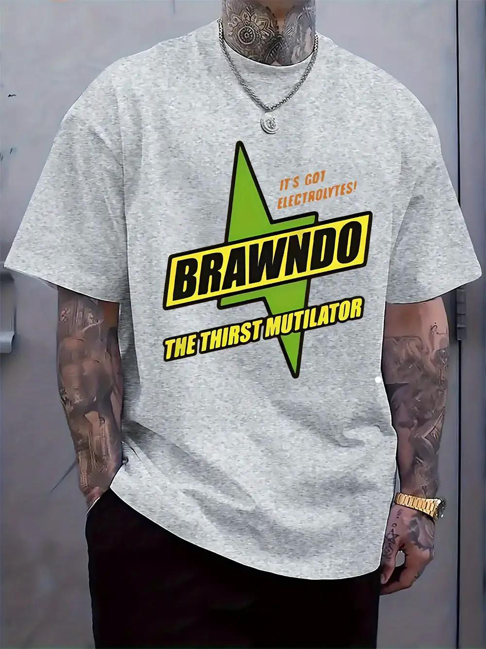 Light Gray Graphic T-shirt - BRAWDØ The Thirst Mutator Print XXL