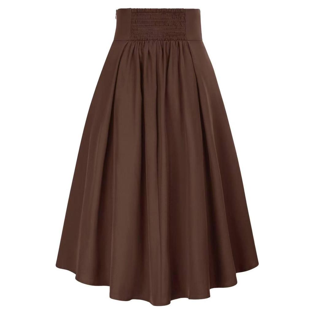 2024 Damen Viktorianischer Gothic Punk A-Linienrock mit hohem Bund