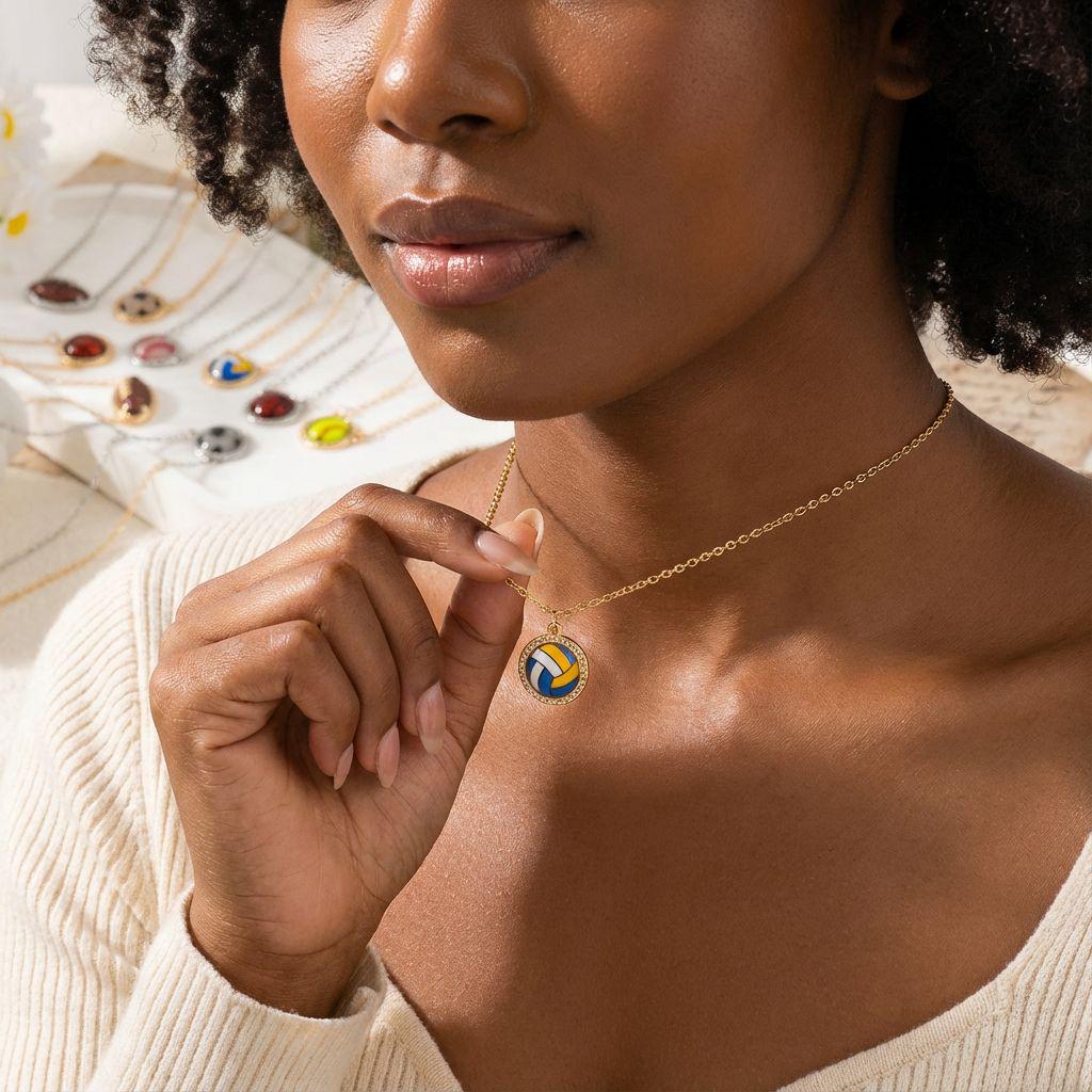 Retro Basketball Pendant Necklace – Sporty, Niche Design for Women