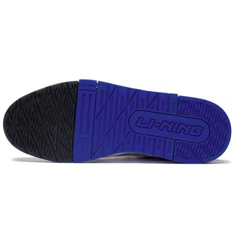 New LiNing 001 BTC SP Slip Resistant Cushioning Wear Resistant Low Top Skateboard Shoes Men's White Blue AZGS091-1