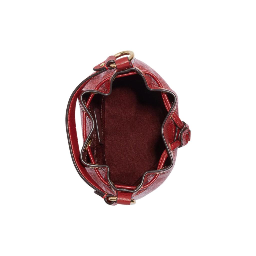 Coach Dempsey 15 Solid Drawstring Closure Pebble Leather Bucket Bag Women Bags Red CG532-IMF8Q