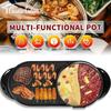 1200W 110V 2 In 1 Electric Hot Pot Oven Smokeless Barbecue Pan Shabu Pot Non-Stick BBQ Griddle Home Hotpot Baking Plate