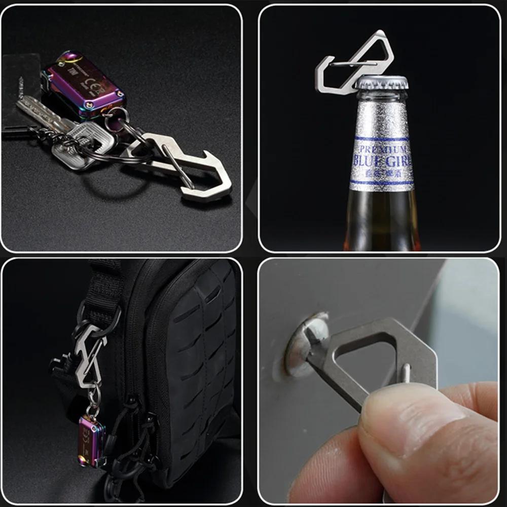 NITECORE NSH10 KeyChain Multiuse Titanium Snap Hook Anti-corrosion Ultra Lightweight Hanging Tool 45 Degrees Elastic Spring Gate
