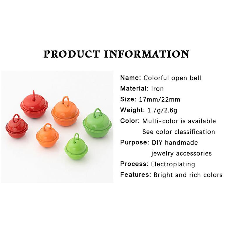 10 ks 22mm Barevné Malované Rolničky Kovové Kulaté Mini Zvonečky Ozdoby Dekor Přívěsky Na Vánoční DIY Řemesla