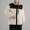 Huili Autumn/Winter American Style Color-Block Fleece Jacket