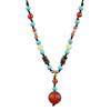 Vintage Nanhong agate necklace femininity long pendant Nepalese Tibetan adjustable collarbone chain summer