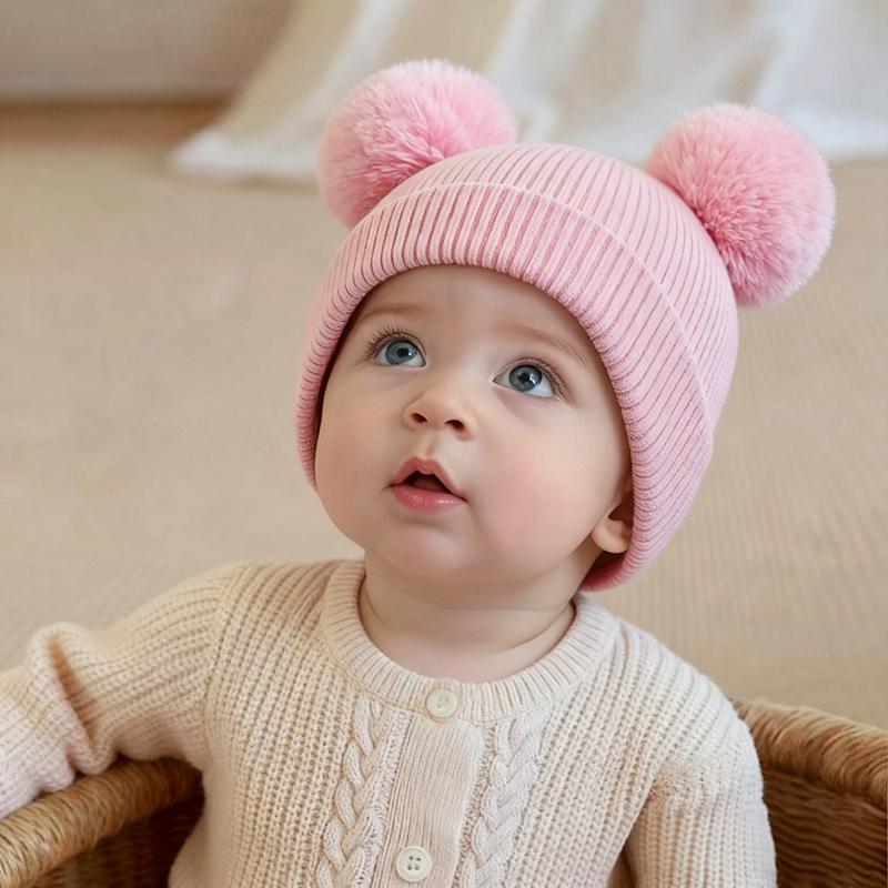 Toddler Baby Winter Autumn Knitted Hat Solid Color Cute Cap