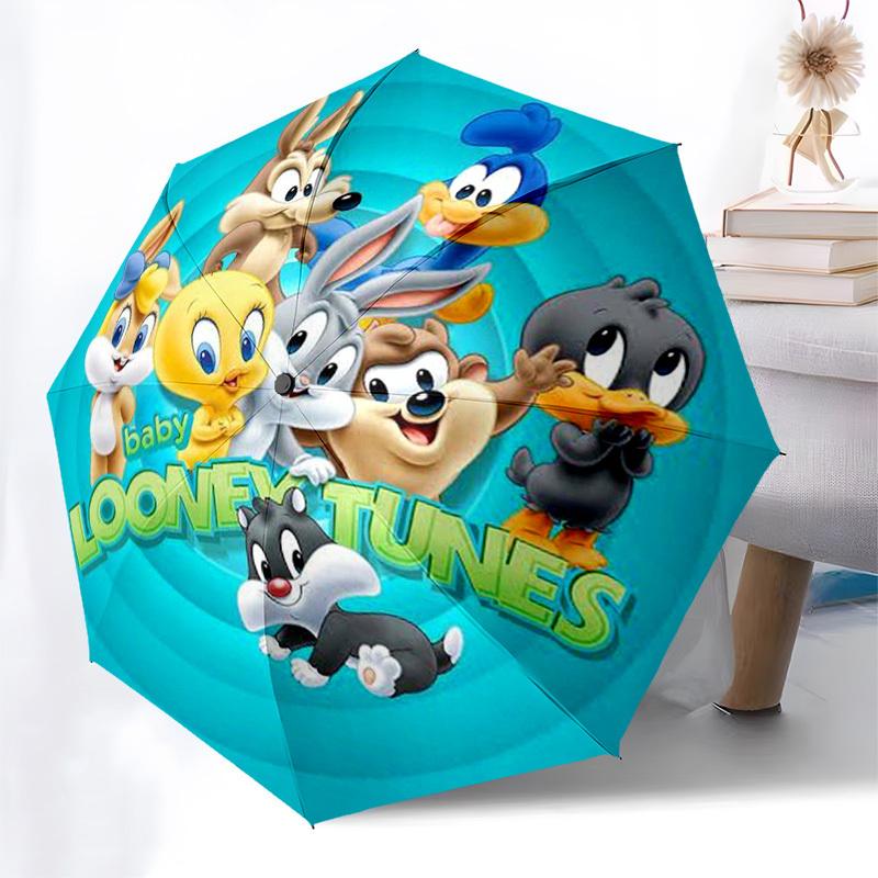 1pc Looney Tunes Umbrella with Plastic Handle,Cartoon Pattern,Suitable for All Seasons Multi-functional Umbrella393