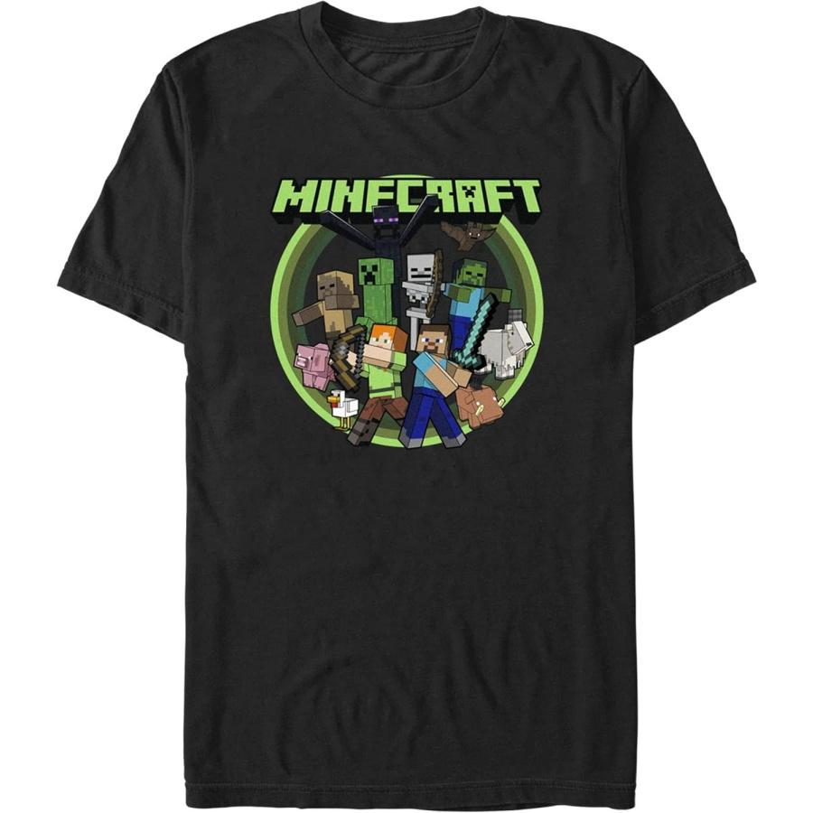 Мужская футболка Fifth Sun с героями и мобами из Minecraft S разноцветный