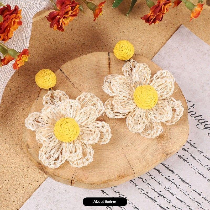 Rattan Fashion Seaside Vintage Ear Jewelry Female Flowers