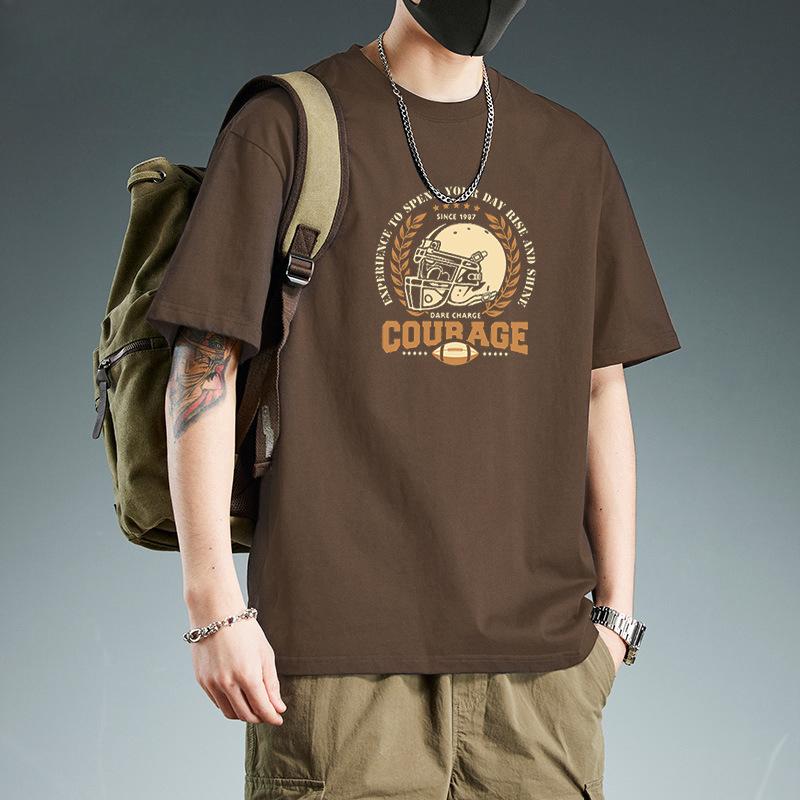 

GMXIA Мужская мода Повседневные топы и футболки Лето Весна XXXL кофейный