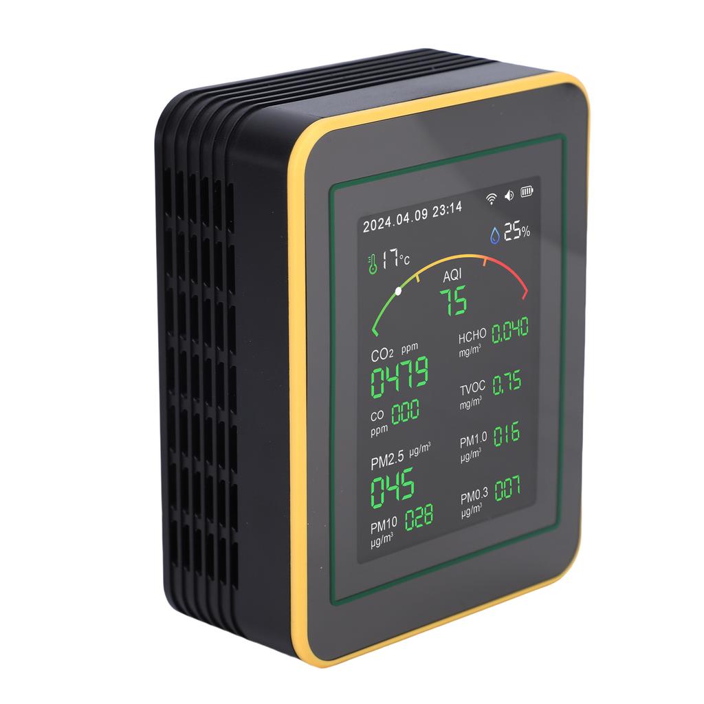 Quality Monitor, 15-in-1 WiFi Detector with Color LCD Screen Fit for Smart, Detects PM0.3 PM1.0 PM2.5 PM10 CO CO2 HCHO TVOC Temp Humidity