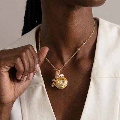 1Pcs Girls Gift Accessories Cute Sweet Opening Cup Shape Pendant Necklace For Women Gold Color Copper Alloy Jewelry