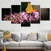 5 Pieces Flower Picture Canvas Print Animals Fritillaries Butterfly Wallpaper Home Decor Poster Painting Modern Interior Artwork No Frame