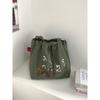 New letter printing bag women's large-capacity nylon shoulder bag casual versatile portable drawstring tote bag