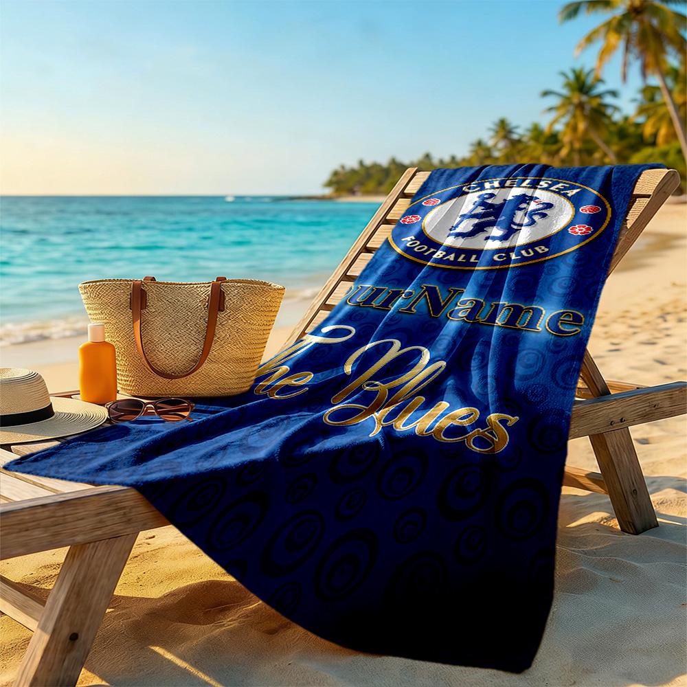Chelsea Customize Text Beach Towel Soft Durable Quick-Dry Suitable for Sports Travel Swimming Yoga Bathroom Beach And Pool