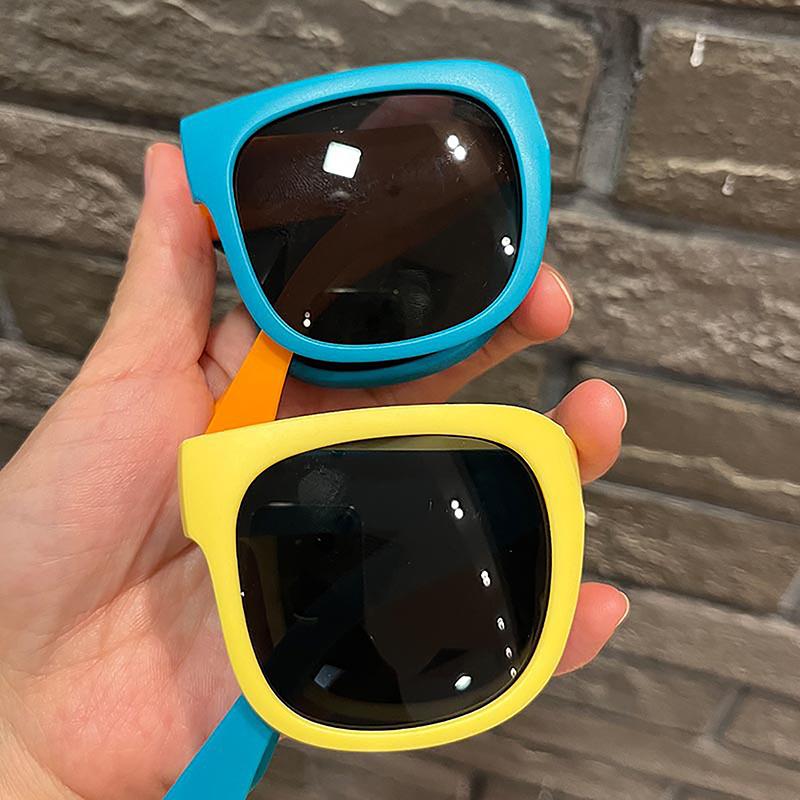 Kids Outdoor Foldable Sunglasses Baby Boys Girls Travel Goggle Shades Eyewear Vintage Square Frame Uv Sun Glasses For Childre