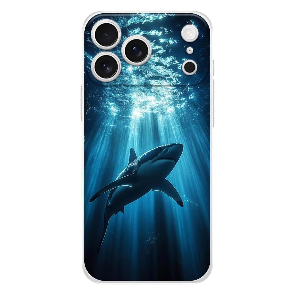 Soft Clear TPU Phone Case For iPhone 17 Air 16E 16 11 15 14 Pro MAX 12 13 7 8 Plus SE Easter Cover Fullback Protection Shark