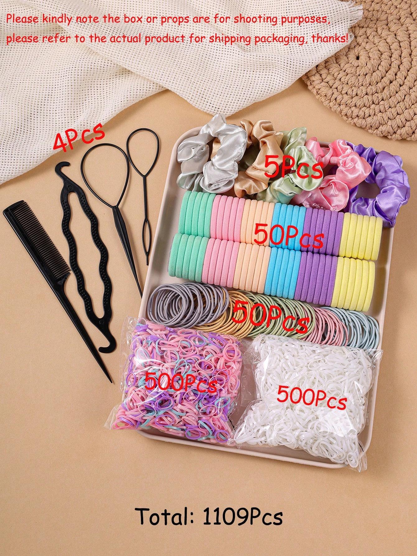 

1109-Piece Summer Hair Styling Set: Ties, Headbands, Combs & Accessories