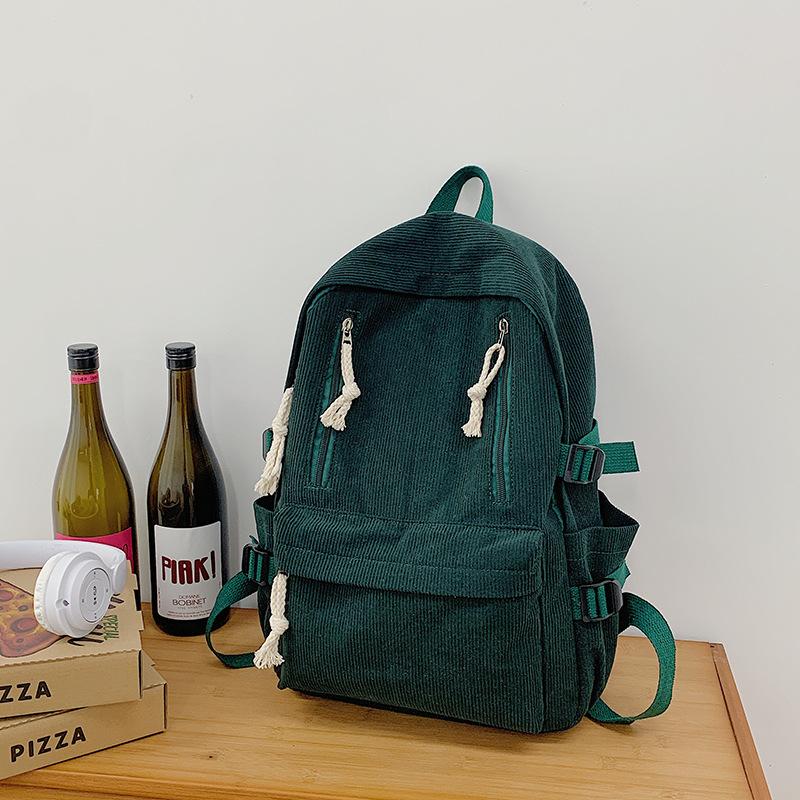 

Large capacity simple solid color backpack junior high school student backpack boy schoolbag female college student зелёный