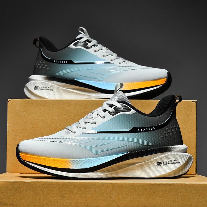 

Мужские кроссовки для бега, женские кроссовки для тренировок, дышащие кроссовки для пар, мужские кроссовки со шнуровкой и амортизацией, для мужчин, углеродная пластина 45 чёрный