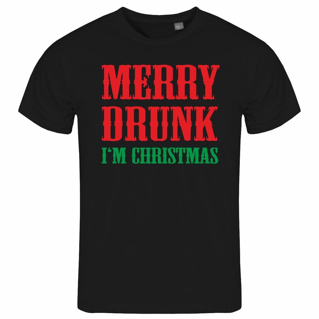 Unisexs Merry Drunk In Christmas T Shirt S To Xxl Alcohol Xmas Gift