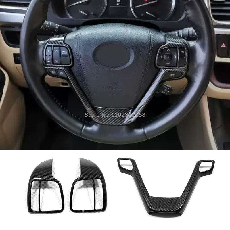 For Toyota Highlander 2015- Car Carbon Fiber Color Interior Decoration Cover window lift swtich gear shift panle Accessories