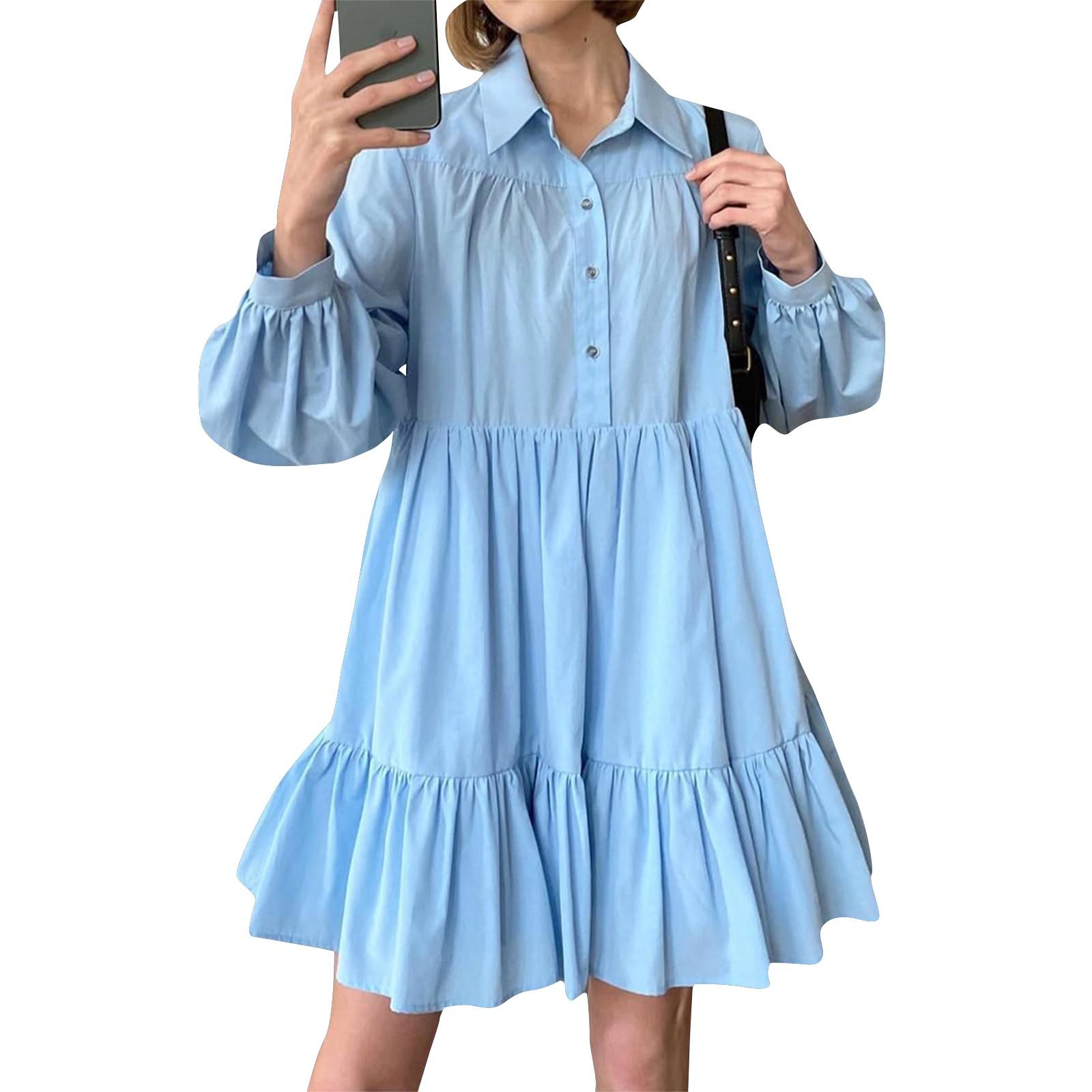 

Женские летние пышные рукава милые многослойные платья для кукол платья с пуговицами на подоле L