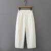 2026 Spring High Waist Plus Size Elastic Cropped Pants for Women: Slimming, Casual Banana Style