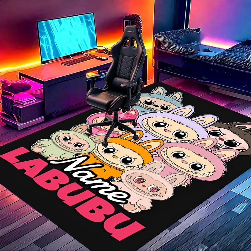 Custom Name Personalized Labubu Print Carpet, Versatile Home Decor Rug, for Playroom, Apartment, Balcony, Entryway, Hallway Gift