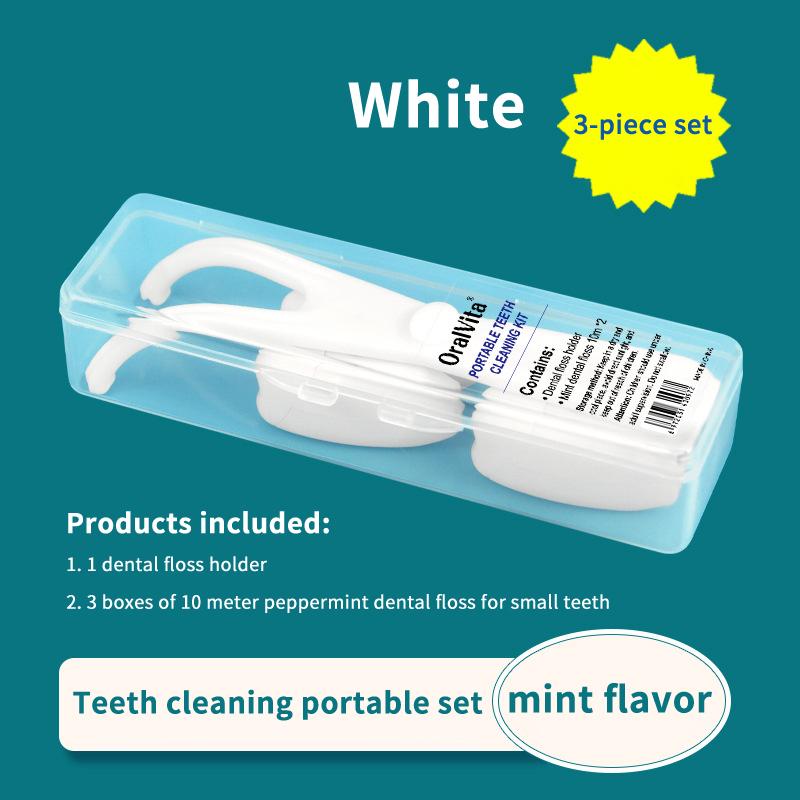 10M Dental Floss With Holder With Storage Box Teeth Cleaning Picks Reusable Replaceable Handle Stick Tool Threader For Braces