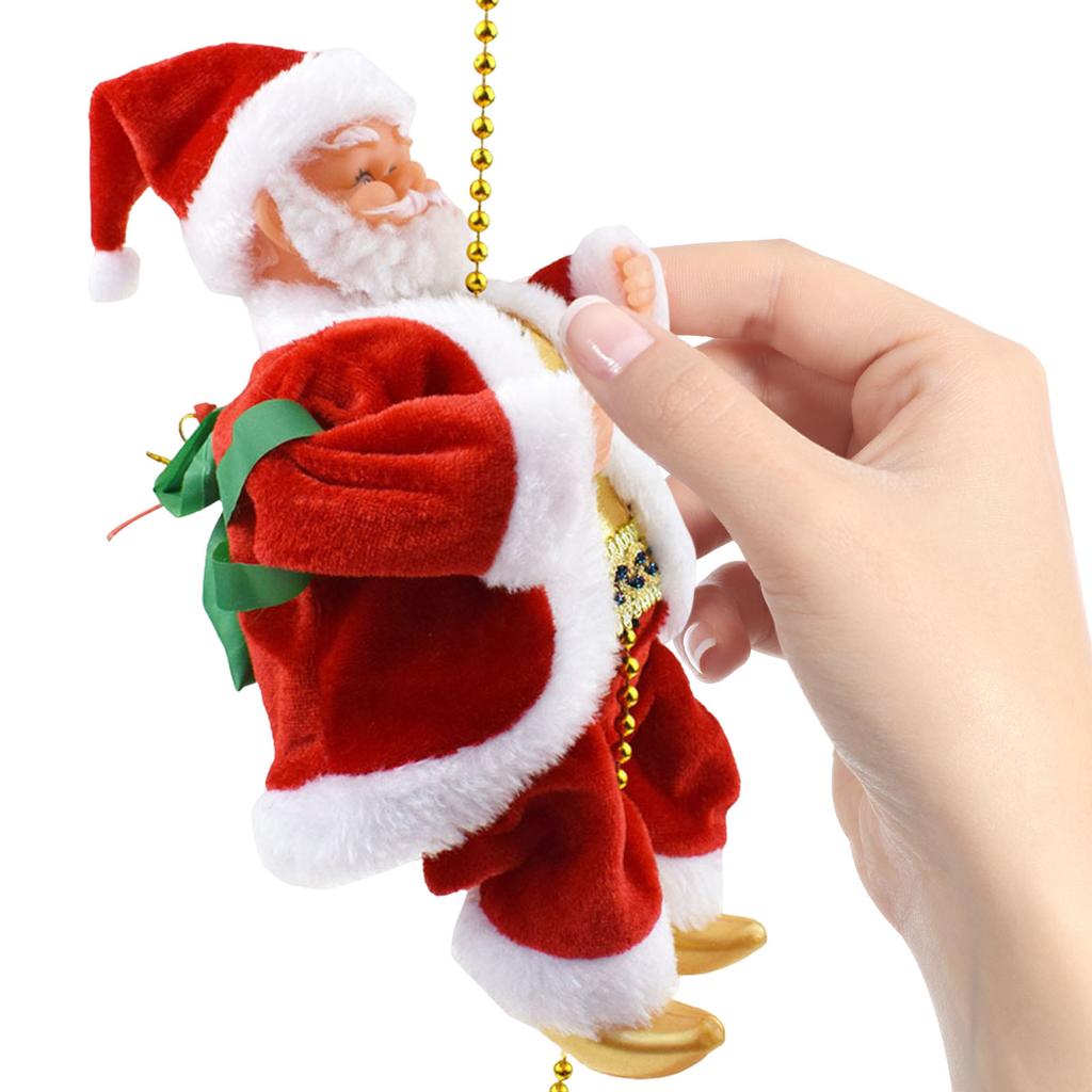 Jultomten Musikalisk Klättrande Rep 3 Klätthastigheter Musikstyrbar Elektrisk Klättrande Jultomte på Rep för Festlig Atmosfär