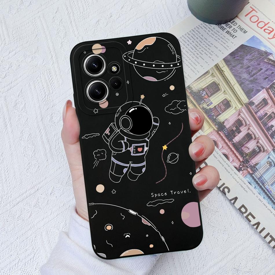 Cases For Xiaomi Redmi Note 12 12S 4G 5G Cute Patterned Liquid Silicone Anti Knock Back Cover For Redmi Note 12 S Funda Bumper