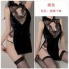 Women's Vintage Mandarin Collar Frog Button Qipao Role Play Costume Lingerie Set