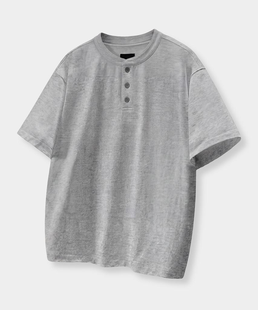 Dimiteulibeullaeg [10Th Anniversary Special] © Everyone'S Hydrogen-Sewing Short Sleeve T-Shirt (Coolmax® Fabric)_Henley Neck 5 Colors