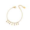 CARLIDANA Classic Gold Plated Stainless Steel Heart Shaped Geometric Rhinestone Tassel Beaded Bracelets Necklace Set Women