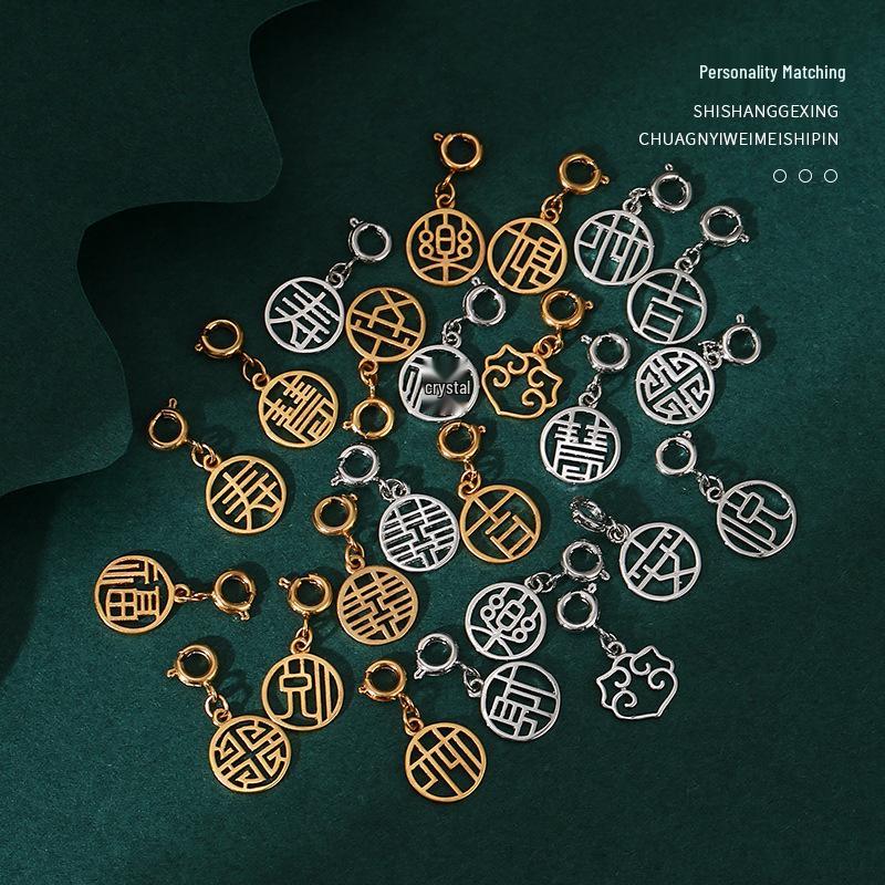 Přívěsky na náramek s charakterem Fu: Zlaté pískové přívěsky a distanční korálky pro DIY šperky